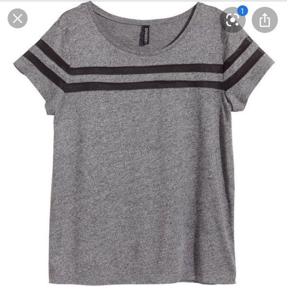 H&M Tops - Gray mesh insert t shirt M